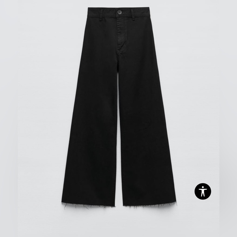 Zara marine straight pants in black. NWT. Size 38, US6